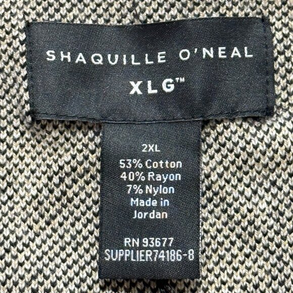 Shaquille O'Neal XLG Men's Pullover Black Tan Geometric Sweater Size 2XL NWT - Picture 6 of 9